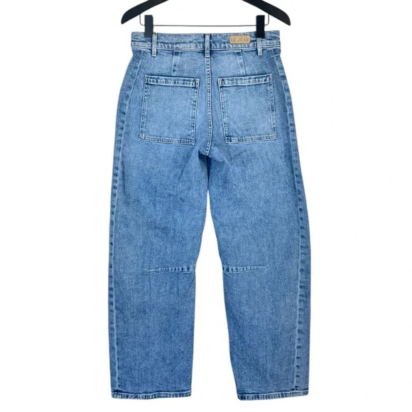 Le Jean Studded Frankie Barrel Jeans in Blue Haven Size 26 High Rise - Picture 9 of 11